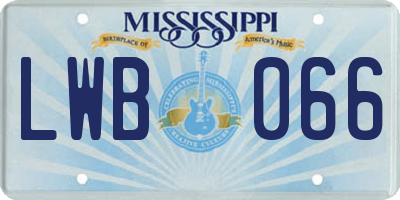 MS license plate LWB066