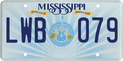 MS license plate LWB079