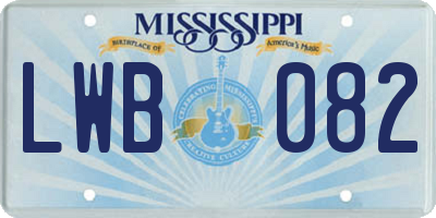 MS license plate LWB082