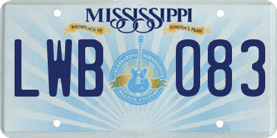 MS license plate LWB083