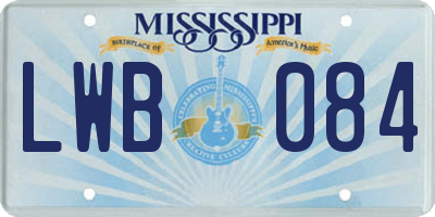 MS license plate LWB084