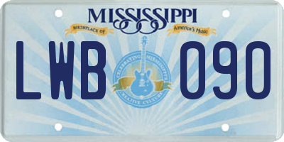 MS license plate LWB090