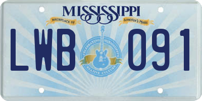 MS license plate LWB091
