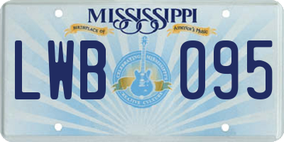 MS license plate LWB095