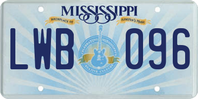 MS license plate LWB096