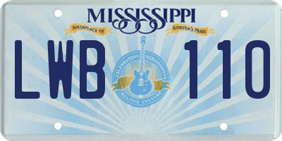 MS license plate LWB110