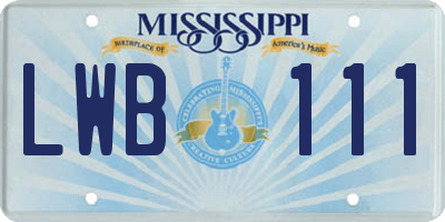 MS license plate LWB111