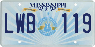 MS license plate LWB119