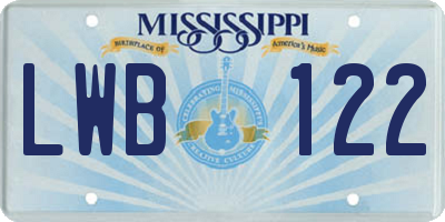 MS license plate LWB122