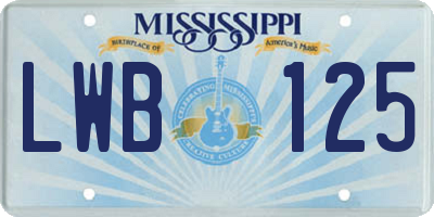 MS license plate LWB125