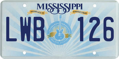 MS license plate LWB126
