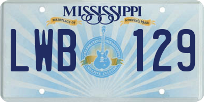 MS license plate LWB129