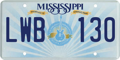 MS license plate LWB130