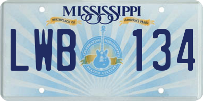 MS license plate LWB134
