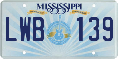 MS license plate LWB139
