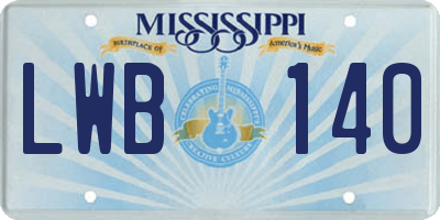 MS license plate LWB140