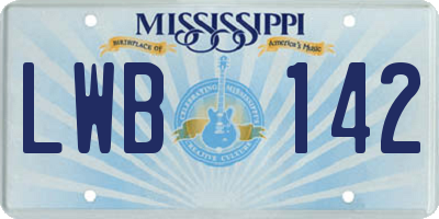 MS license plate LWB142