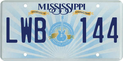 MS license plate LWB144