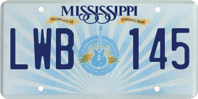 MS license plate LWB145
