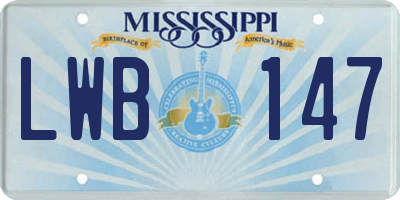 MS license plate LWB147