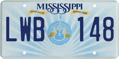 MS license plate LWB148