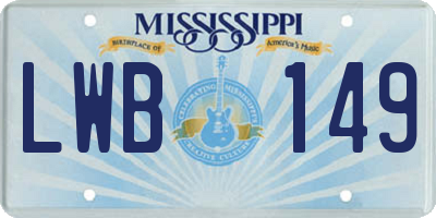 MS license plate LWB149