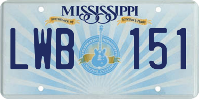 MS license plate LWB151