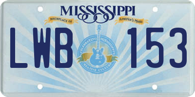 MS license plate LWB153