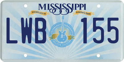 MS license plate LWB155