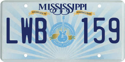 MS license plate LWB159