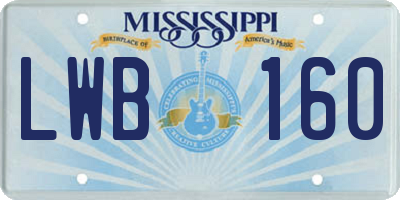 MS license plate LWB160