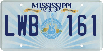 MS license plate LWB161
