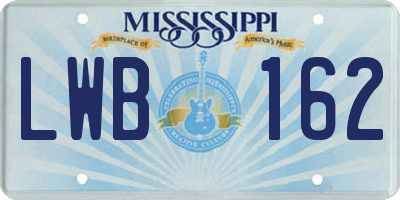 MS license plate LWB162