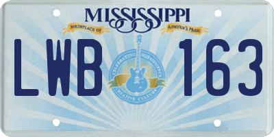 MS license plate LWB163