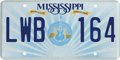 MS license plate LWB164