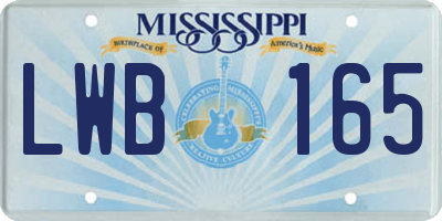MS license plate LWB165