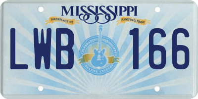MS license plate LWB166