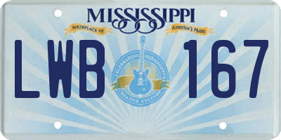 MS license plate LWB167