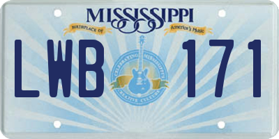 MS license plate LWB171