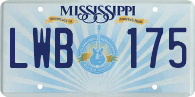 MS license plate LWB175