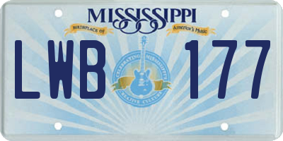MS license plate LWB177