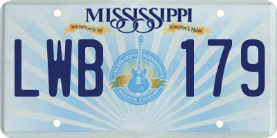 MS license plate LWB179