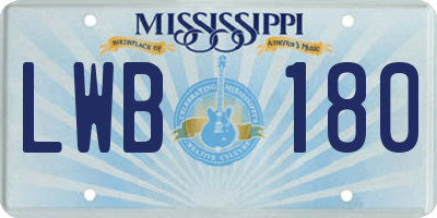 MS license plate LWB180