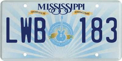 MS license plate LWB183