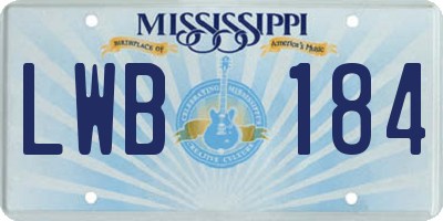 MS license plate LWB184