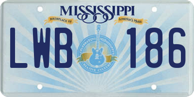 MS license plate LWB186