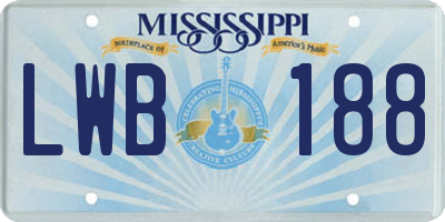 MS license plate LWB188