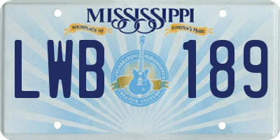 MS license plate LWB189