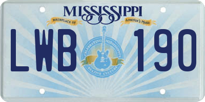 MS license plate LWB190
