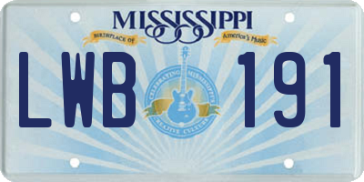 MS license plate LWB191